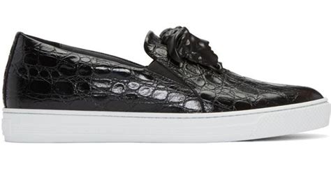 versace embossed crocodile slip-on sneakers|Croc.